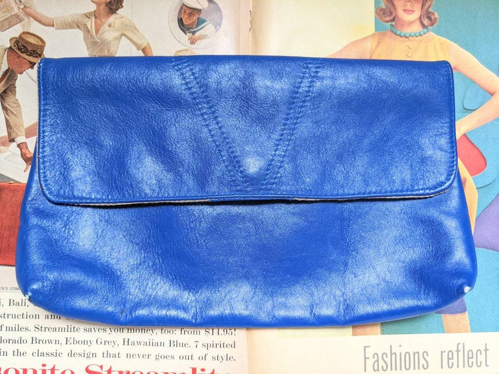 Juliette Blue Clutch Purse Vintage 1960's / 1970's 