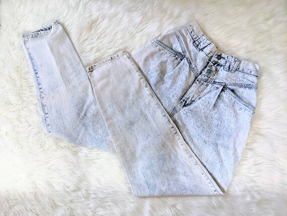 Sz 7/8 1990's Squeeze Jeans - Acid Wash - image 2