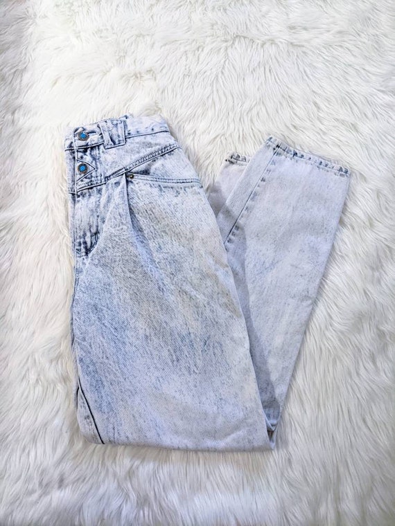 Sz 7/8 1990's Squeeze Jeans - Acid Wash - image 4