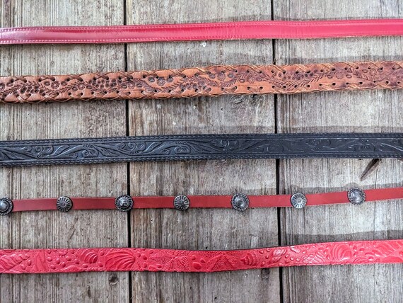 You Choose - Vintage Leather Belt - Western, Tool… - image 2