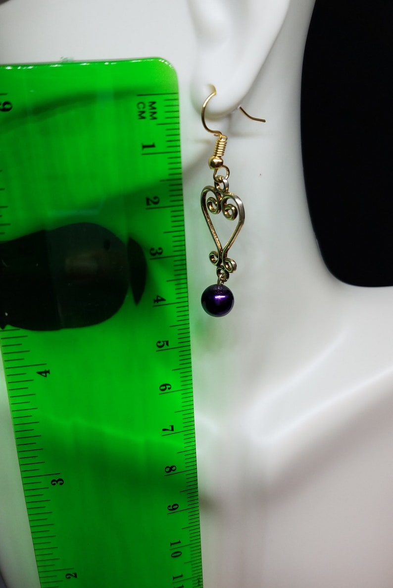 Purple Heart Dangle earrings