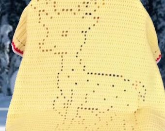 Crochet Deer Blanket Pattern: Baby Afghan, Kids & Adult Sizes (Digital Download)