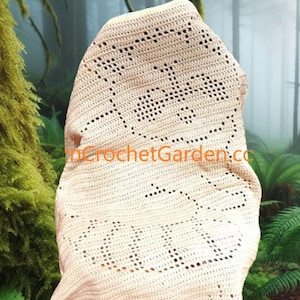 Schema per coperta all&#39;uncinetto a forma di procione: copriletto a forma di animale facile (download digitale)