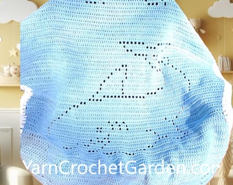 Crochet Shark Blanket Pattern: Baby Afghan (Digital Download)