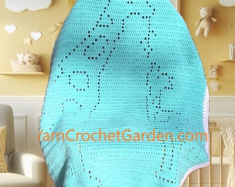 Crochet Giraffe Blanket Pattern, Safari Animal Baby Afghan, Easy Kid Adult Sizes
