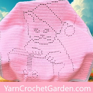Crochet Cat Christmas Blanket Pattern: Filet Santa Design (Digital Download)