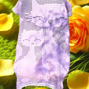Gehaakte kattendekenpatroon Gehaakte deken met pootafdruk Haakpatronen Kattendeken Gehaakte kattenliefhebberdeken Filetdeken Moederdagcadeau