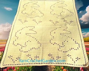 Crochet Bunny Blanket Pattern: Baby Snuggle Afghan (PDF Pattern)