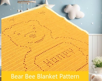 Winnie Pooh Crochet Baby Blanket Pattern - Digital Download