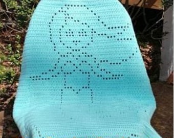 Crochet Baby Blanket Mermaid Crochet Girl Blanket Baby Afghan Crochet Blanket Crochet Filet Blanket Kids Toddler Blanket Crochet Patterns