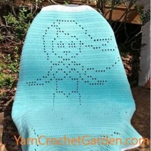 Crochet Baby Blanket Mermaid Crochet Girl Blanket Baby Afghan Crochet Blanket Crochet Filet Blanket Kids Toddler Blanket Crochet Patterns