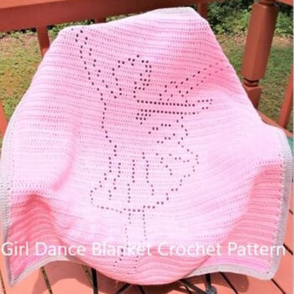 Crochet Princess Blanket Pattern Crochet Girl Dance Blanket Crochet Patterns Filet Blanket Crochet Baby Blanket Baby Afghan Crochet Blanket