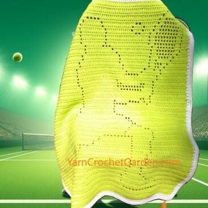 Crochet Tennis Blanket Pattern Crochet Sport Blanket Crochet Pattern Sport Themed Blanket Filet Crochet Baby Blanket Easy Sizes Kids Adults