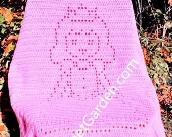 Crochet Princess Blanket Pattern Crochet Baby Blanket Baby Afghan Crochet Blanket Crochet Girl Blanket Baby Shower Gift Toddler Cozy Blanket