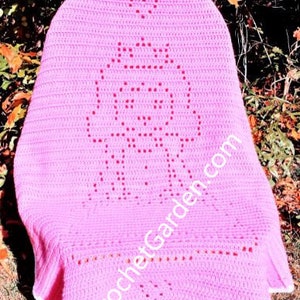 Crochet Baby Blanket Princess Baby Afghan Crochet Blanket Crochet Filet Blanket Crochet Girl Blanket Baby Shower Gift Toddler Cozy Blanket