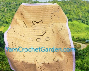 Crochet Baby Blanket Easter Bunny Crochet Girl Blanket Baby Afghan Crochet Blanket Crochet Boy Blanket Crochet Pattern More Sizes Kid Adult