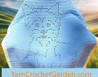 Crochet Yorkshire Terrier Blanket Pattern: Dog Filet Blanket (Digital Download)