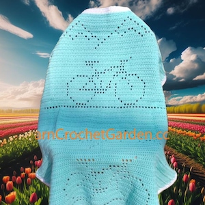 Crochet Bicycle Blanket Pattern Crochet Sport Theme Blanket Crochet Pattern Mountain Bike Blanket Easy For Beginner More Sizes Kids Adults