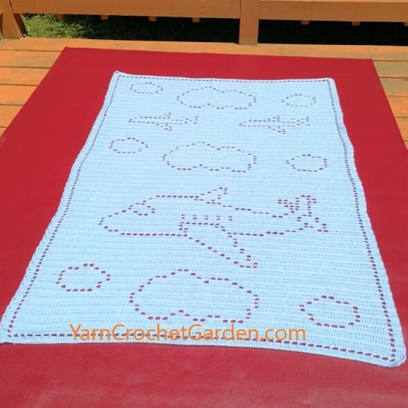Crochet Baby Blanket Airplane Crochet Girl Blanket Baby Afghan Etsy