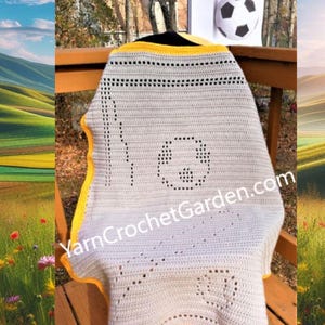 Crochet Soccer Blanket Crochet Baseball Blanket Pattern Crochet Sport Fan Star Blanket Crochet Patterns Blanket Easy Sizes For Kids Adults