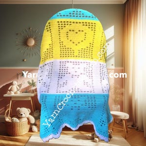 Crochet Teddy Bear Blanket Pattern Crochet Pattern Blanket Teddy Bear Crochet Filet Blanket Crochet Baby Blanket Crochet Baby Girl Blanket