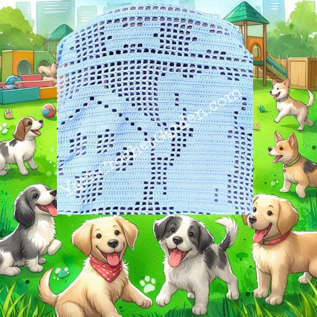 Dog Blanket Crochet Pattern: Paw Print Afghan
