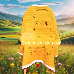 Crochet Dog Blanket Pattern: Golden Retriever Puppy Afghan (Digital Download)