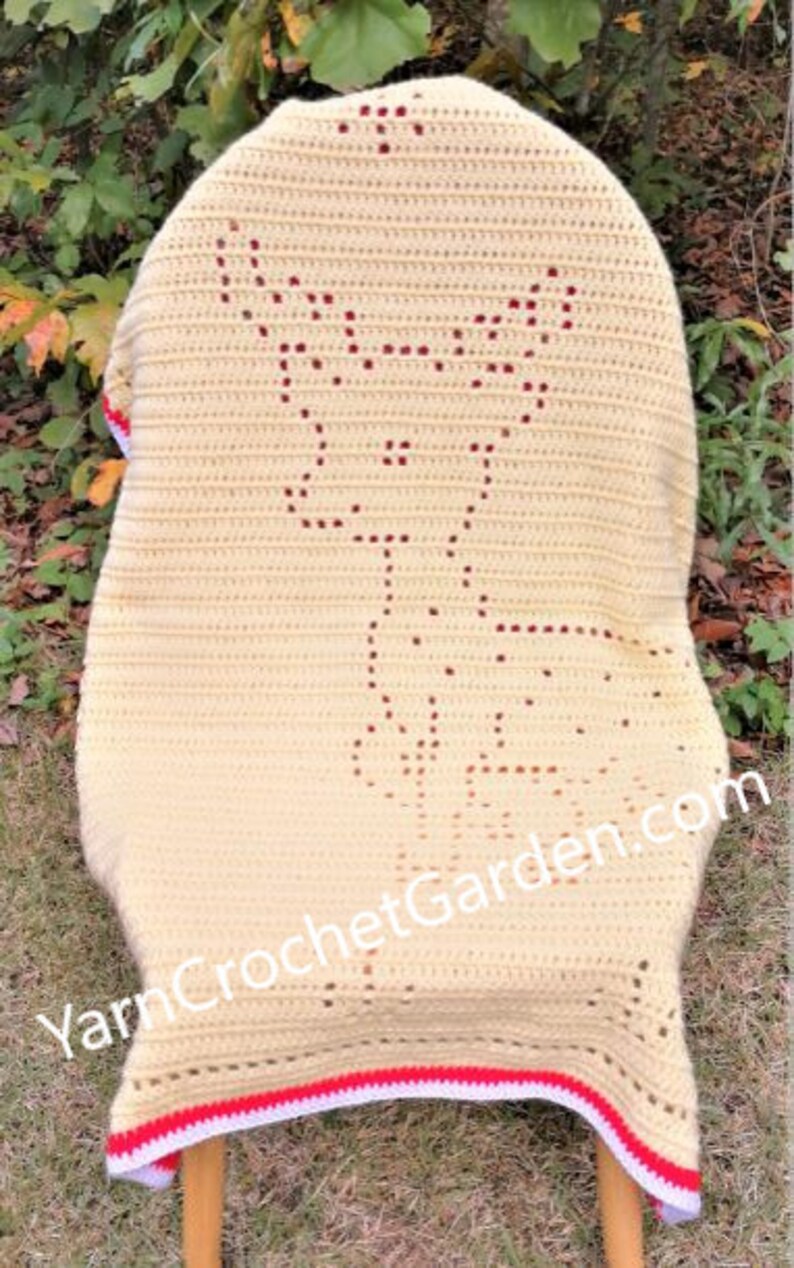 Crochet Filet Blanket Pattern Deer Reindeer Christmas Etsy