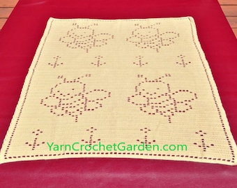 Crochet Bee Blanket Pattern, Bumble Bee Baby Blanket (PDF)