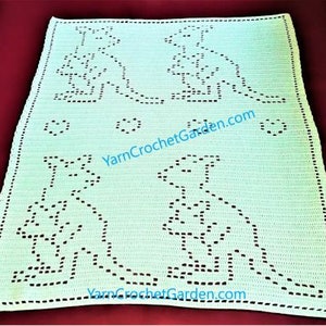 Crochet Kangaroo Blanket Pattern Mother's Day Gift Blanket Crochet Pattern Baby Afghan Crochet Blanket Crochet Animal Blanket Easy Kid Adult