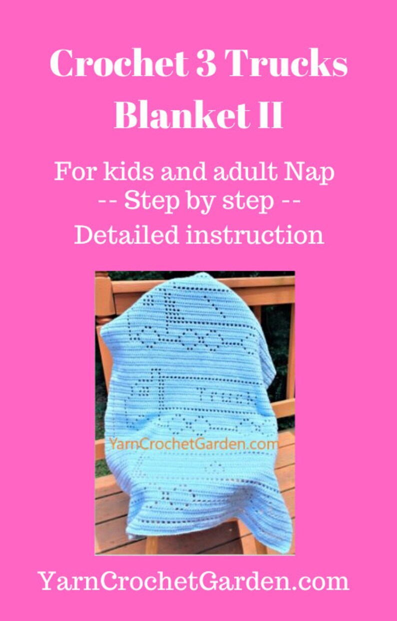 Truck Blanket Patterns Crochet Pattern Blanket 6 Trucks 3 Etsy