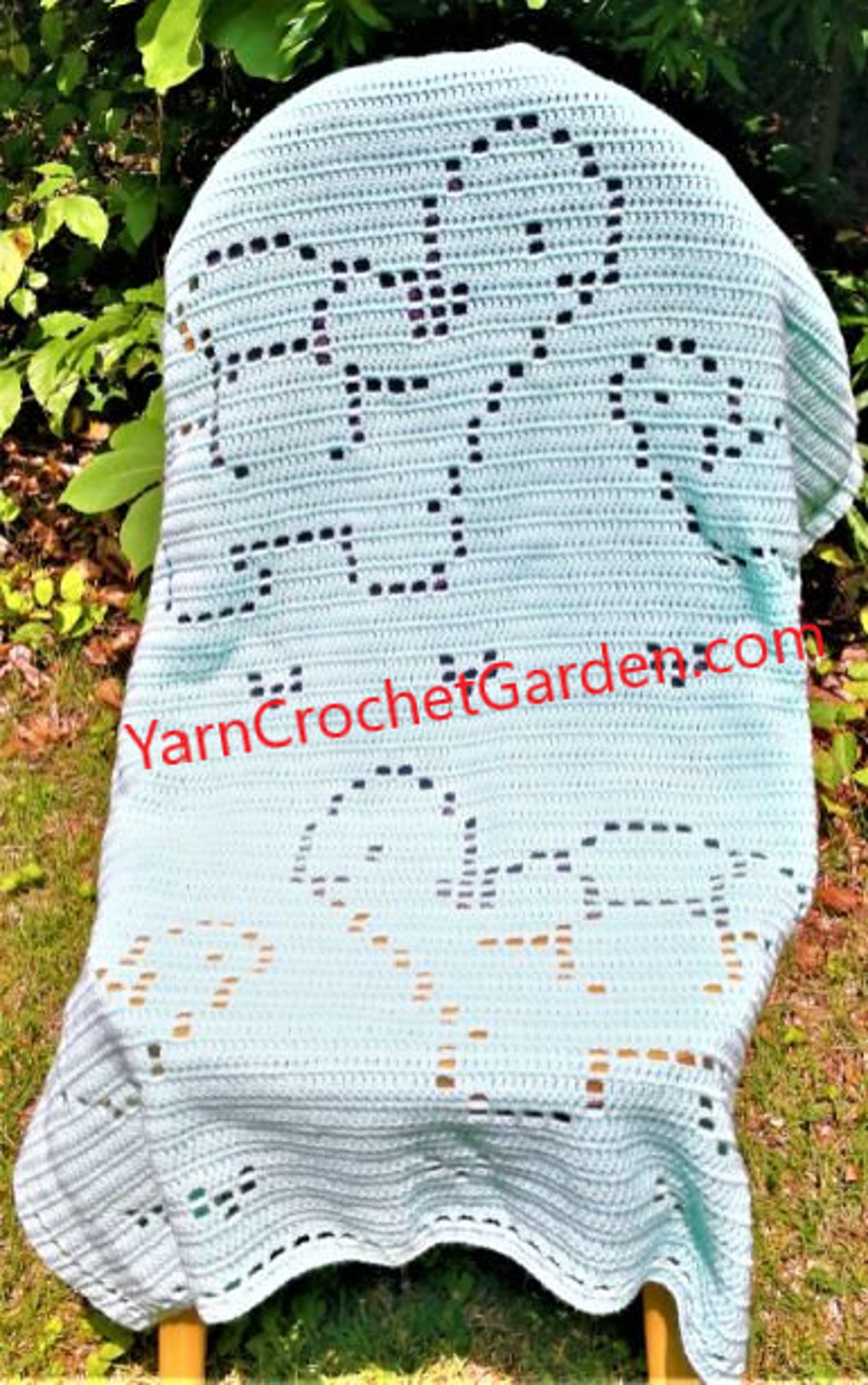 Crochet Sea Turtle Blanket Pattern II Filet Baby Afghan Boy Etsy