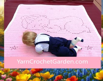 Sleeping Baby Crochet Blanket Pattern: Easy Afghan (Digital Download)