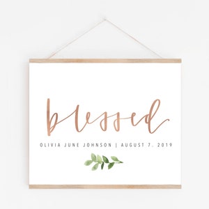 BLESSED baby sign | BABY blessing | Digital | Newborn | Blessing Day | Modern Aesthetic | Baby Shower Gift | Nursery | Birth Announcement