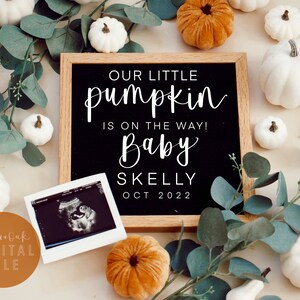 FALL | Digital PREGNANCY ANNOUNCEMENT | Baby | Little Pumpkin | Expecting | Letter Board | Modern | Pregnant | Social Media | ultrasound|