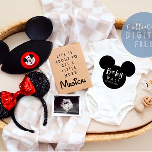 MAGIC | BABY | Digital Pregnancy ANNOUNCEMENT | Disneyland | Disney | Pregnant | Social Media | Gender Neutral | Modern |Ears |Mickey Minnie