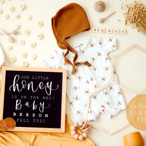 HONEY |Digital PREGNANCY ANNOUNCEMENT |Bee |Our Little Honey |Parents to Bee |Mama to bee|Pregnant |Social media|Baby |Modern|Gender Neutral