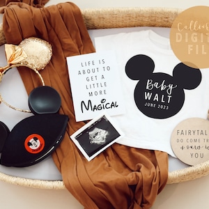 MAGIC | Digital Pregnancy ANNOUNCEMENT | Disneyland | Disney | Pregnant | Social Media | Gender Neutral | Reveal | Mickey | Minnie | Modern
