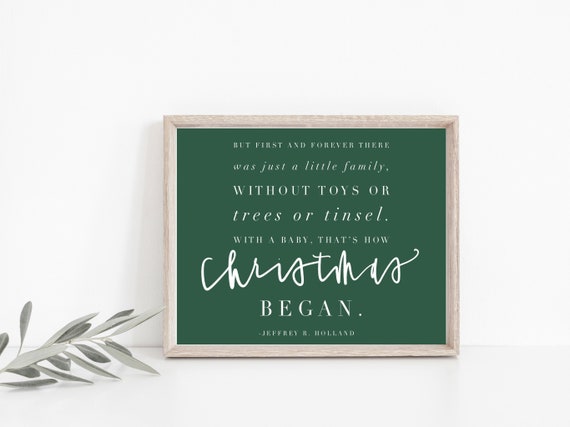 Green Christmas Quote Jesus Christ True Meaning Of Etsy