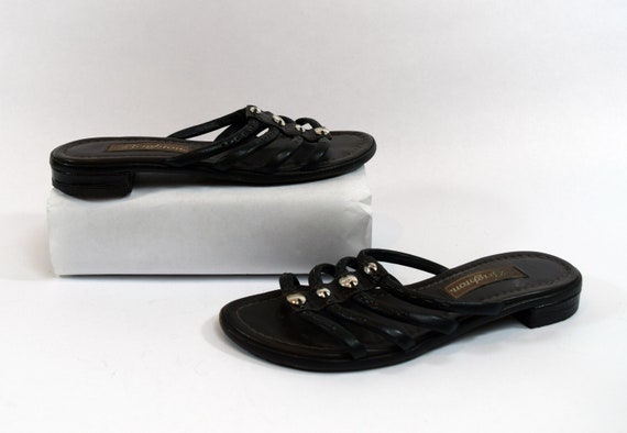 90s black slide sandals