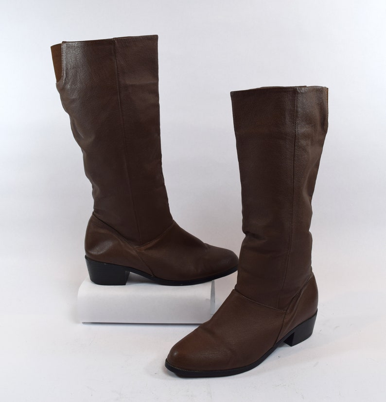 Bagatelle Vintage 90s Womens Brown Leather Slouch Riding Boots Size 9M