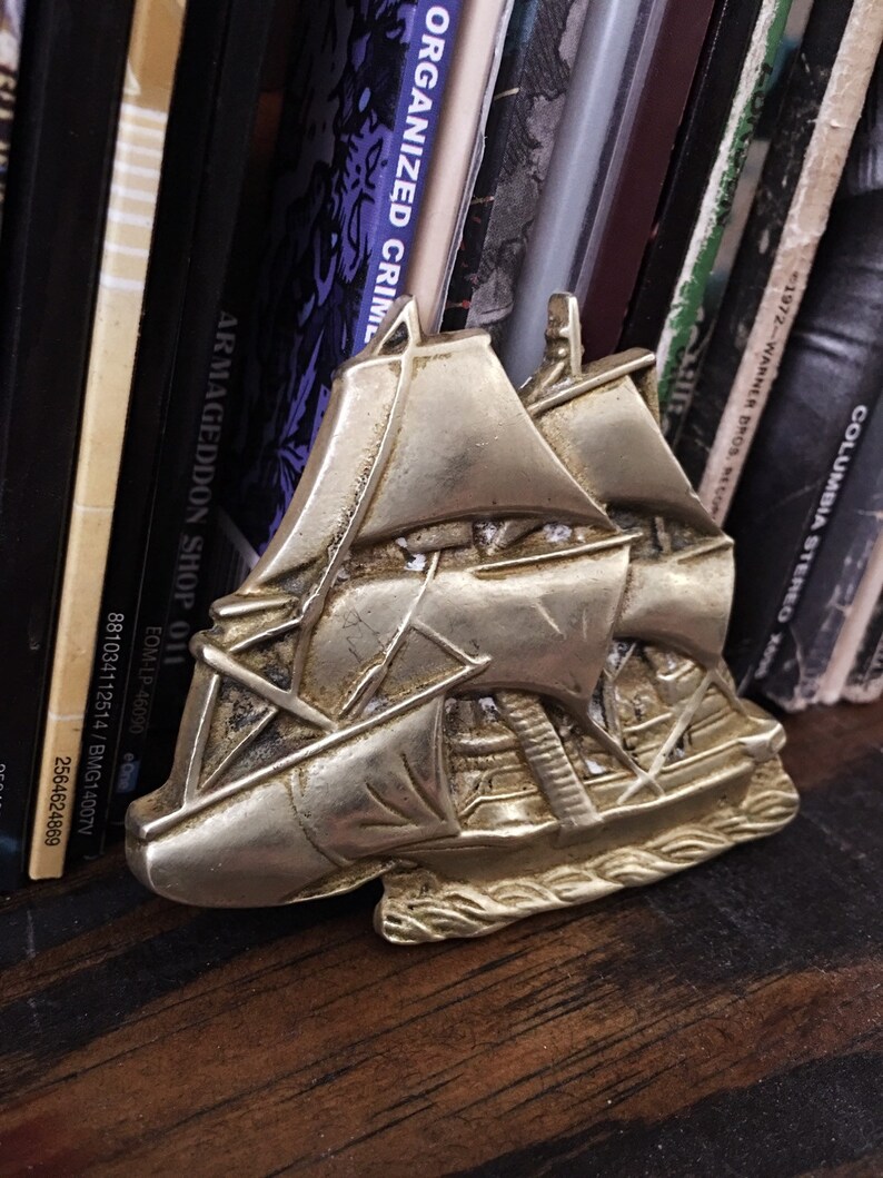 Vintage 80s Masted Pirate Ship Brass Belt Buckle // Boat // Etsy