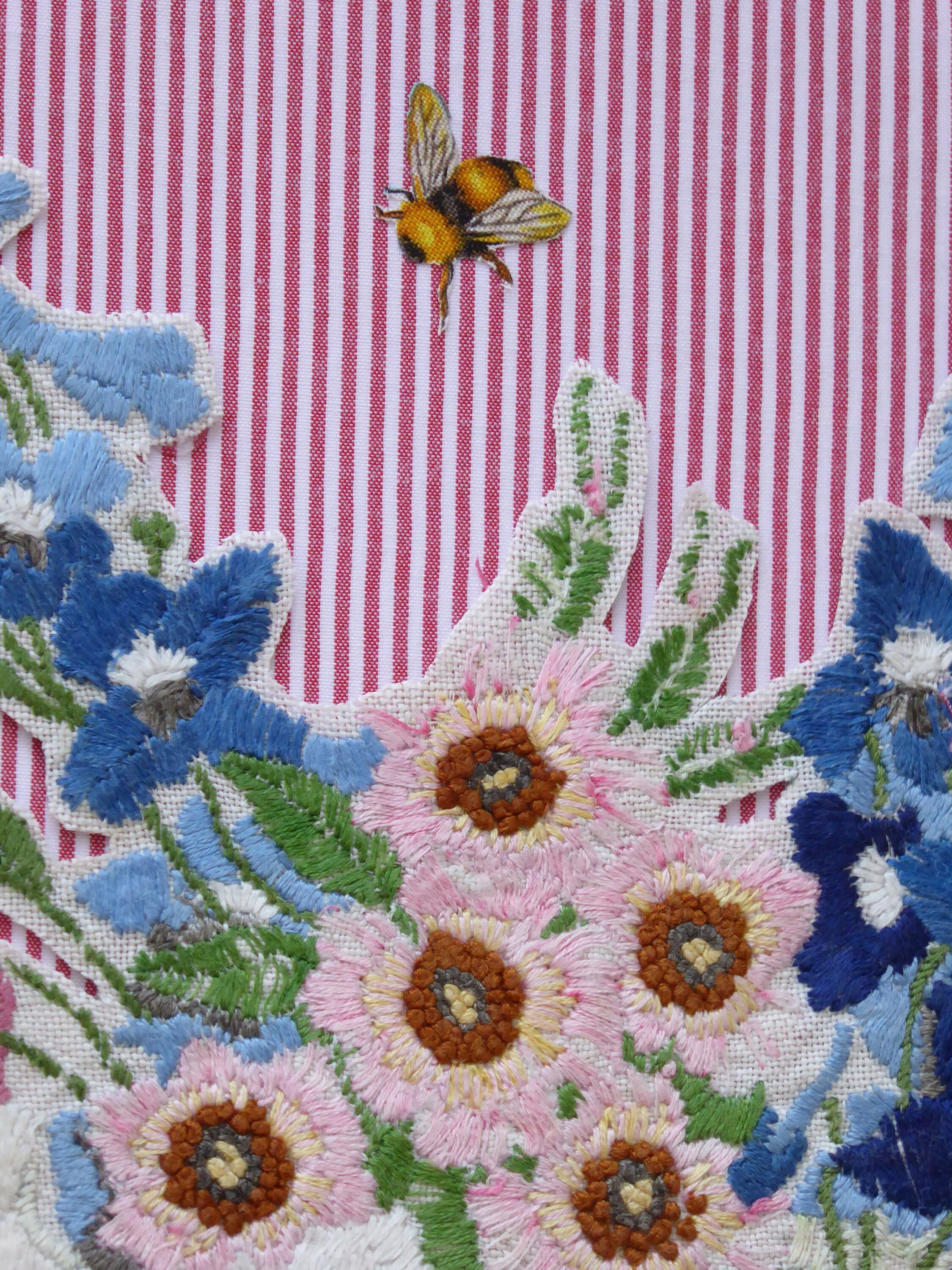Embroidery Fabric Collage Picture Etsy