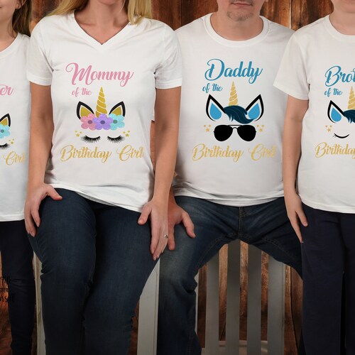 Unicorn Birthday T-shirts Family 