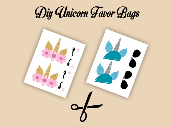 unicorn diy favor bag template unicorn party bags printable etsy ireland