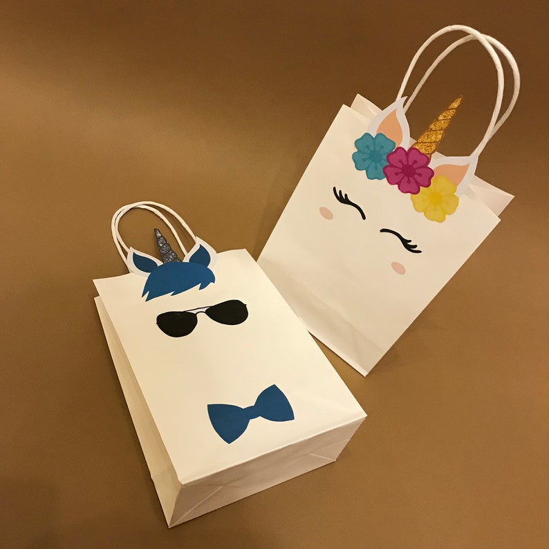 Unicorn DIY Favor Bag Template Unicorn Party Bags Printable Etsy