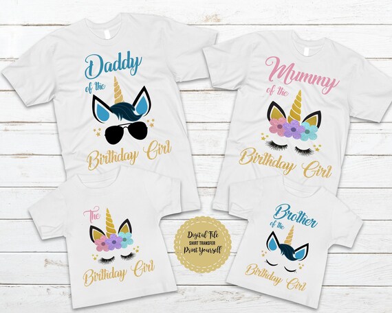 camisas para cumpleaños de unicornio