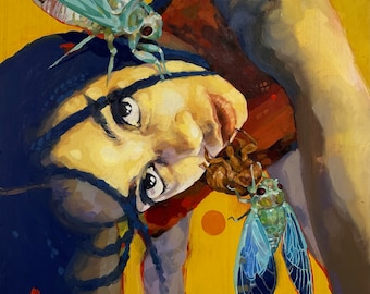 Cicada Portrait Painting - One of a Kind