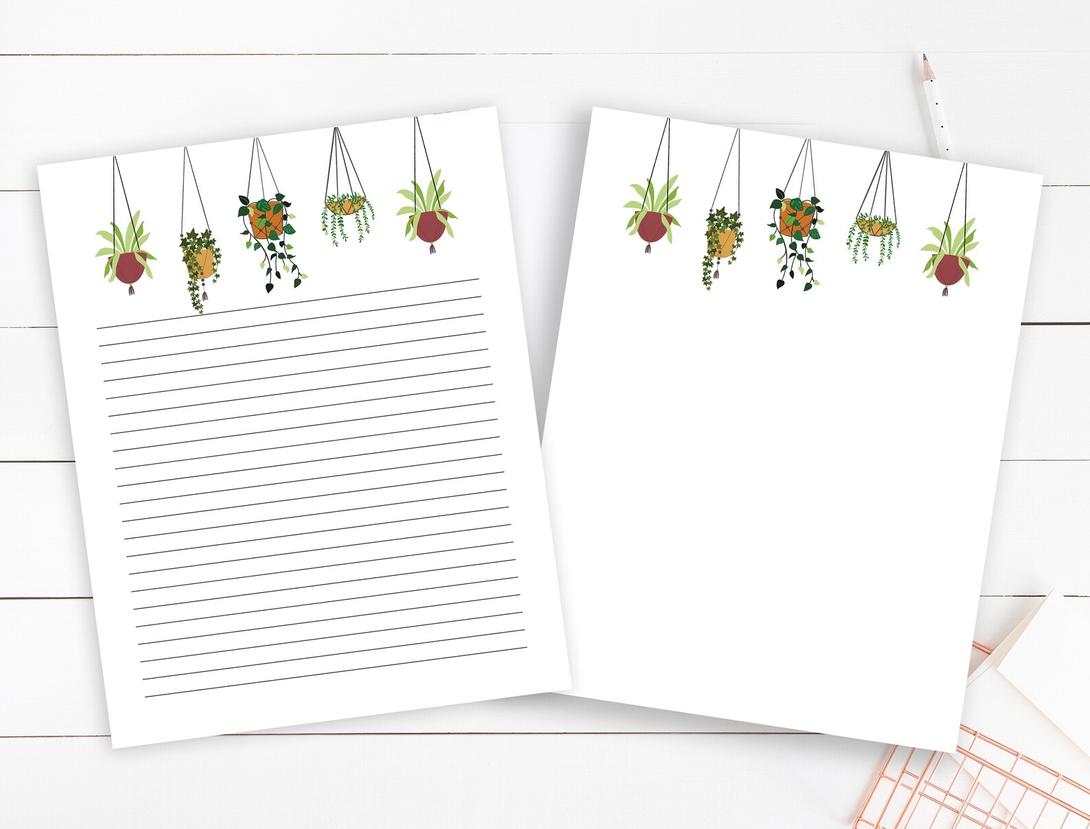 House Plants Printable Lined Stationery Paper US Letter - Etsy Nederland