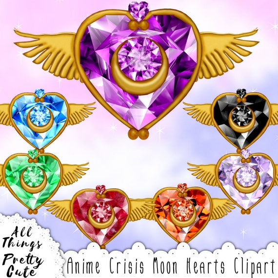 Anime Crisis Moon Hearts Clipart commercial use clipart girl | Etsy